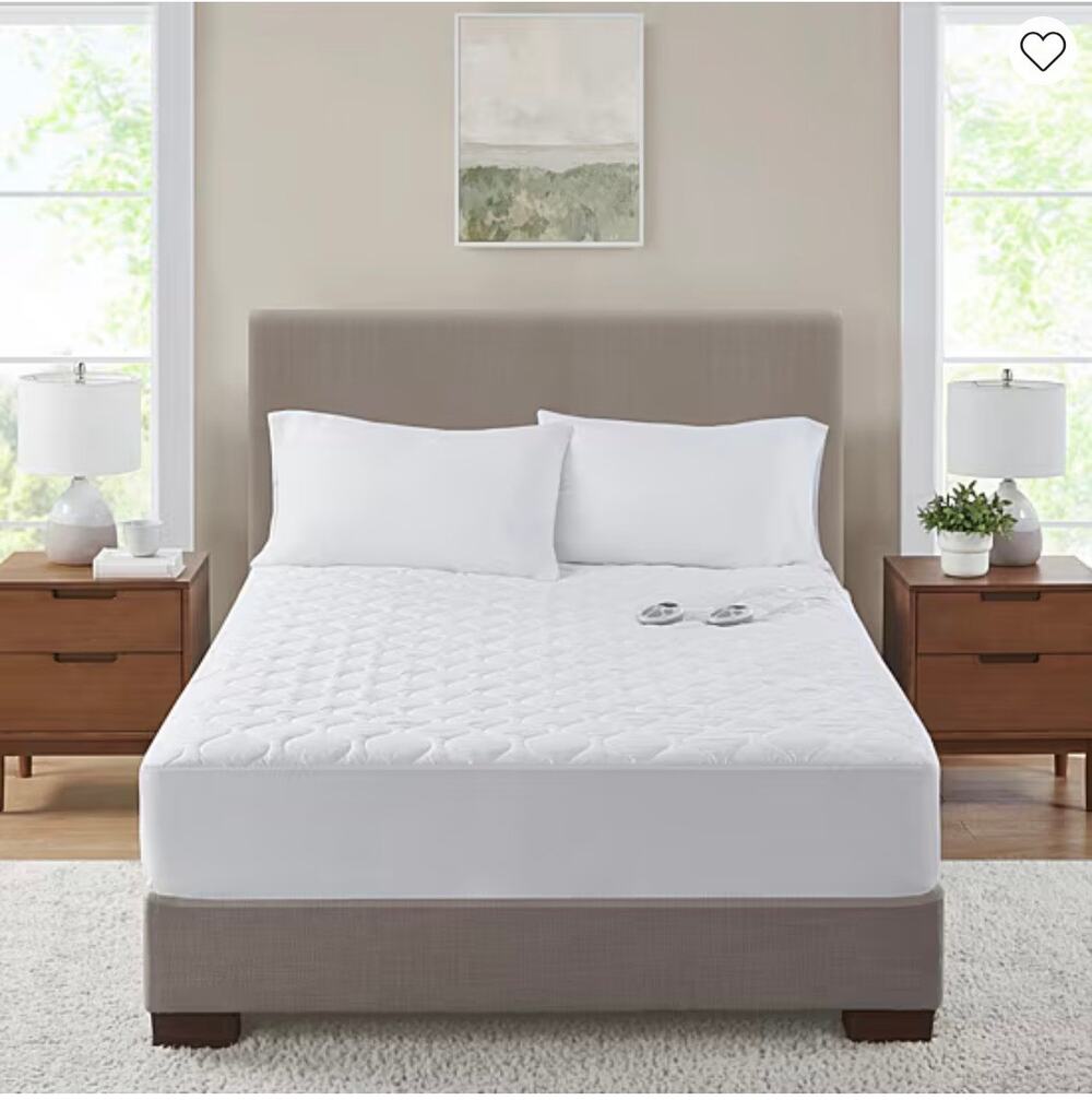 NEW! Serta Heated Mattress Pad Twin White